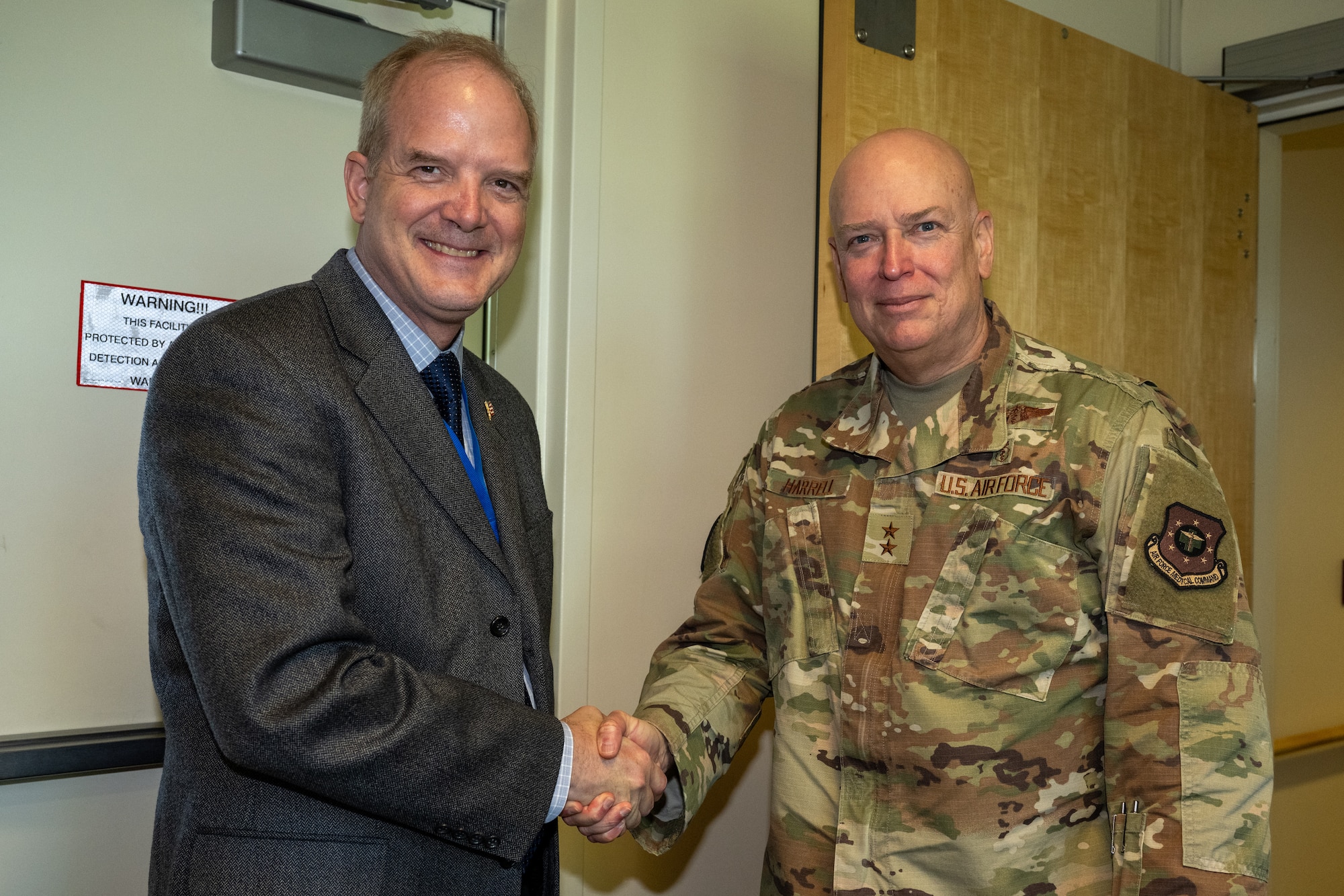 Harrell and Magana toured the installation and met with Airmen from multiple medical facilities to answer questions, award Airmen for their achievements and to get a view of the medical impact on readiness of the Force.