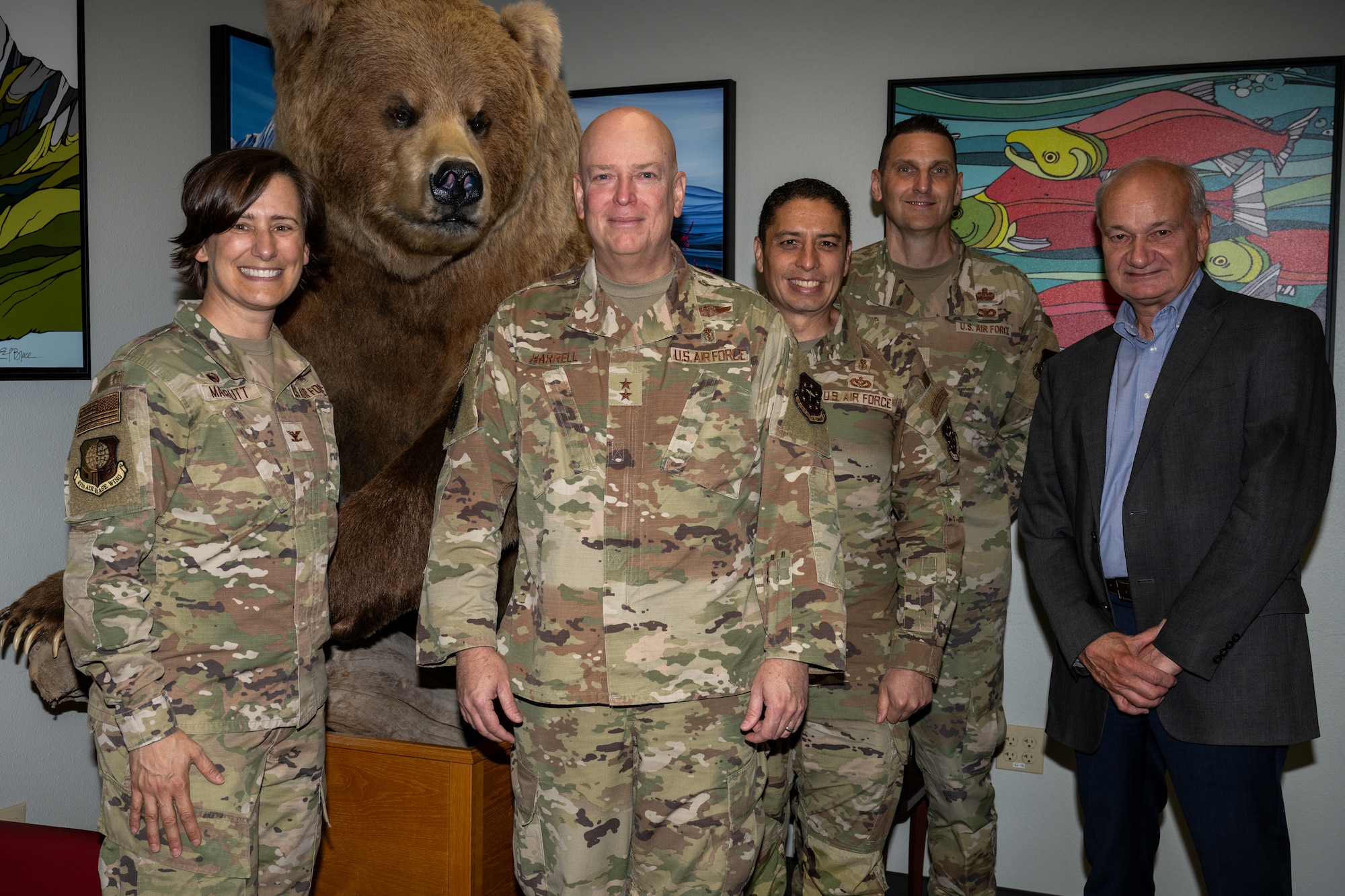 Harrell and Magana toured the installation and met with Airmen from multiple medical facilities to answer questions, award Airmen for their achievements and to get a view of the medical impact on readiness of the Force.