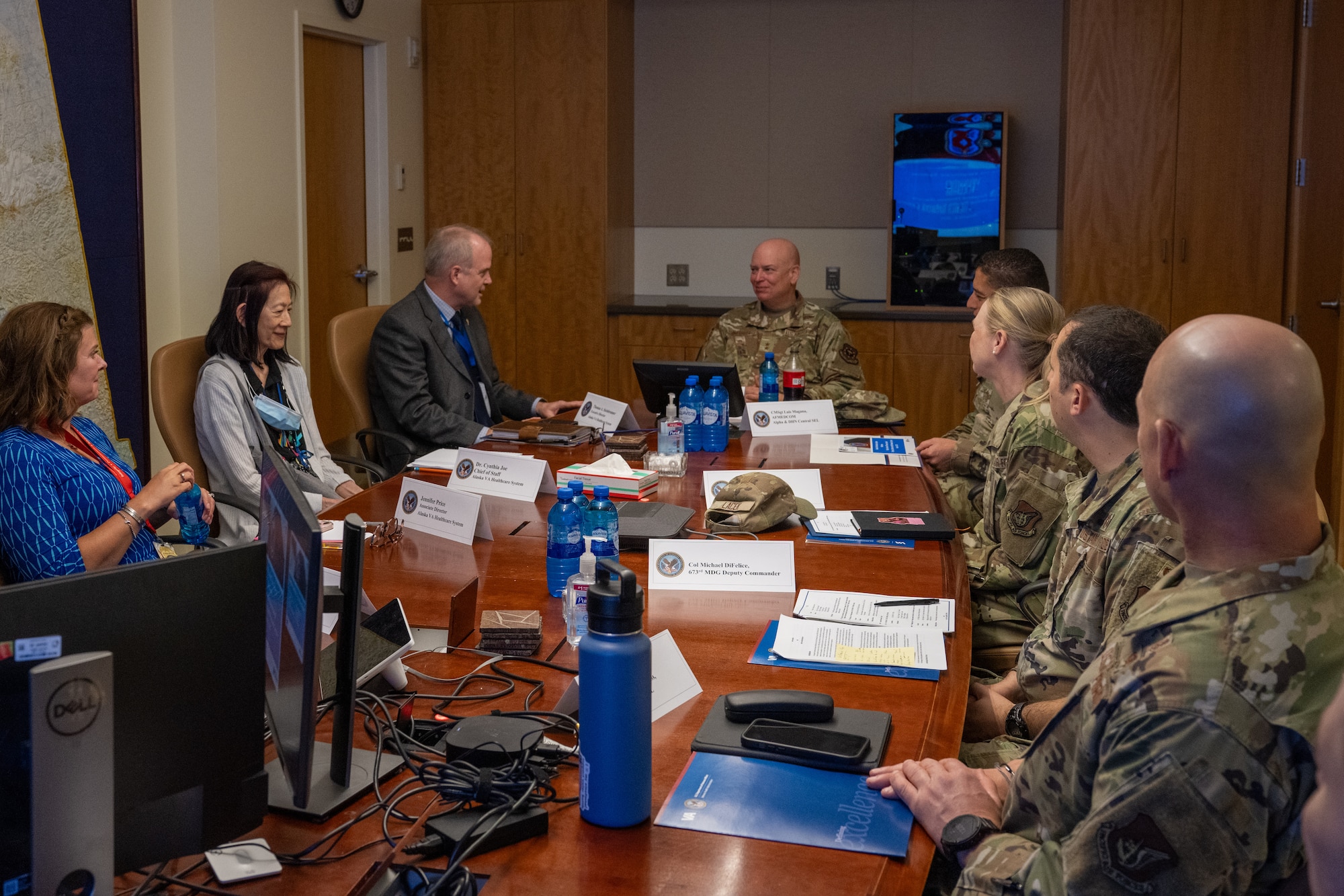 Harrell and Magana toured the installation and met with Airmen from multiple medical facilities to answer questions, award Airmen for their achievements and to get a view of the medical impact on readiness of the Force.