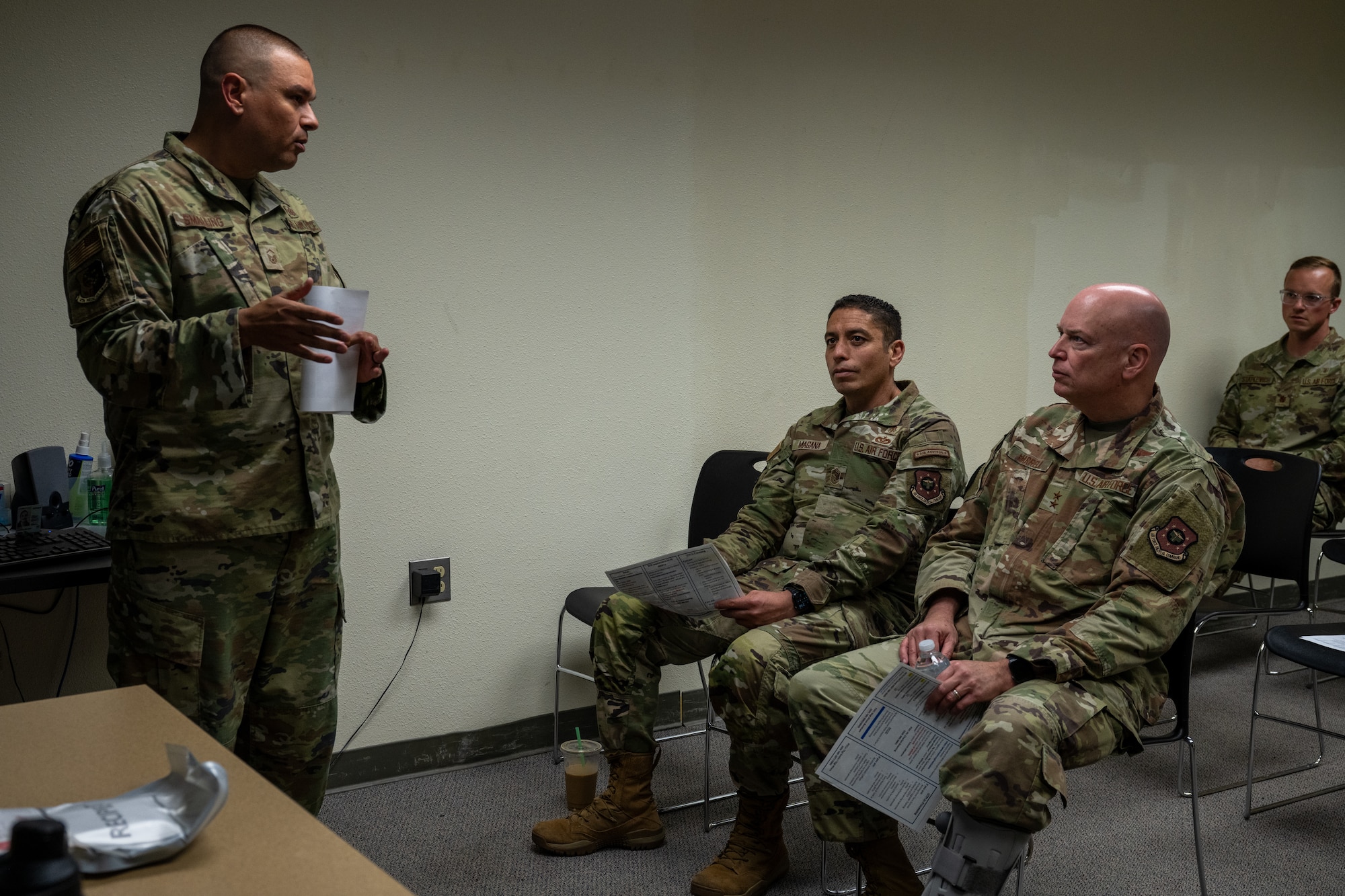 Harrell and Magana toured the installation and met with Airmen from multiple medical facilities to answer questions, award Airmen for their achievements and to get a view of the medical impact on readiness of the Force.