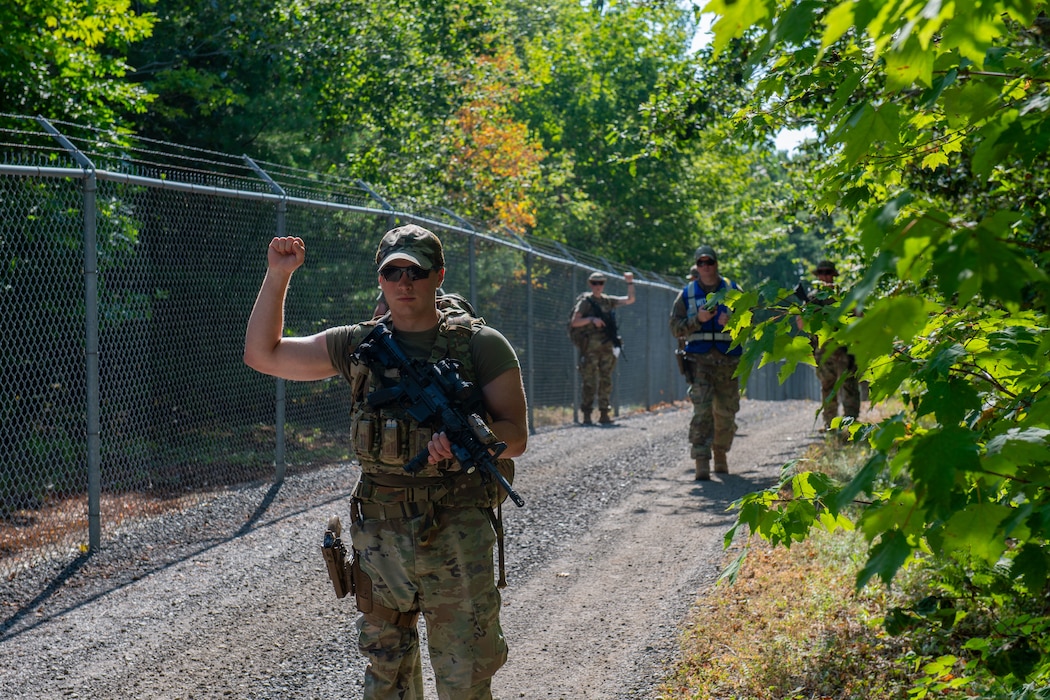 The 101st Security Forces Squadron performed a Field Training Exercise Aug. 8th, 2025 at the 101st Air Refueling Wing, Bangor, Maine. Members of the 101st SFS executed tactical maneuvers during the FTX which was focused on security operations in a simulated deployed environment.