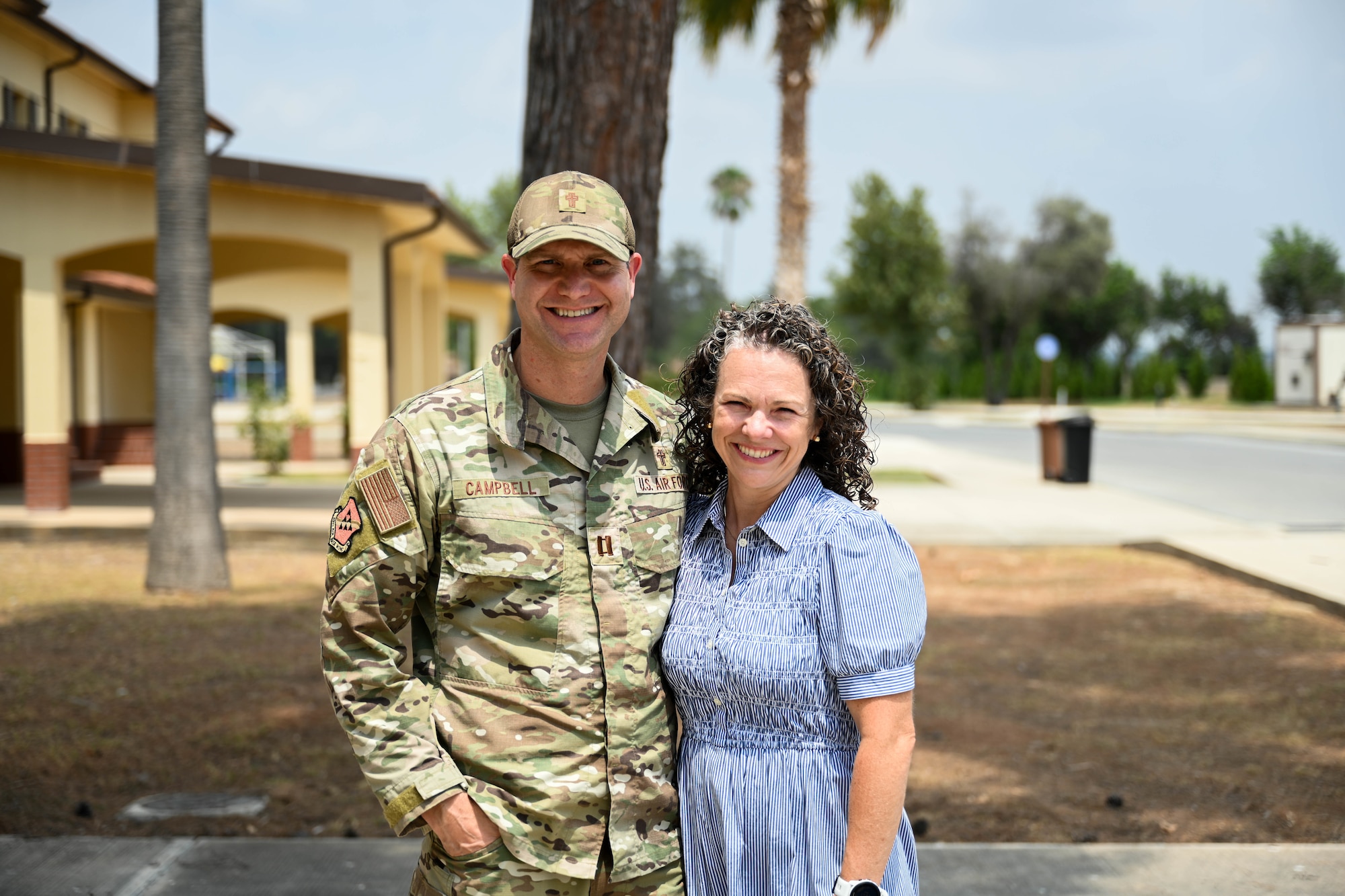 Military family poses for a photo