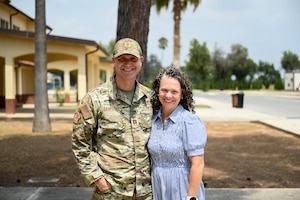 Military family poses for a photo