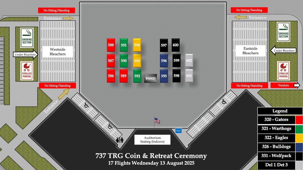 Flights 586-602 BMT  Coin & Retreat Ceremony Line Up Graphic