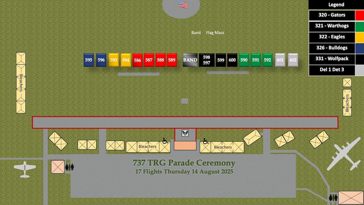Flights 586-602 BMT Graduation Parade Line Up Graphic