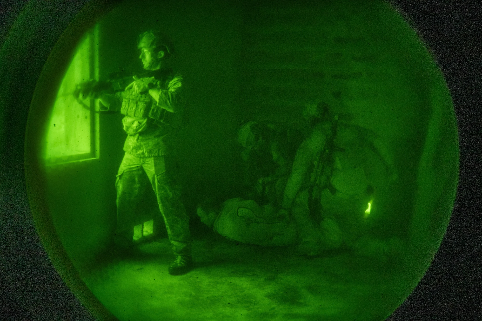 The 820th & 105th BDG conduct advanced military working dog and tactical training at Moody AFB.