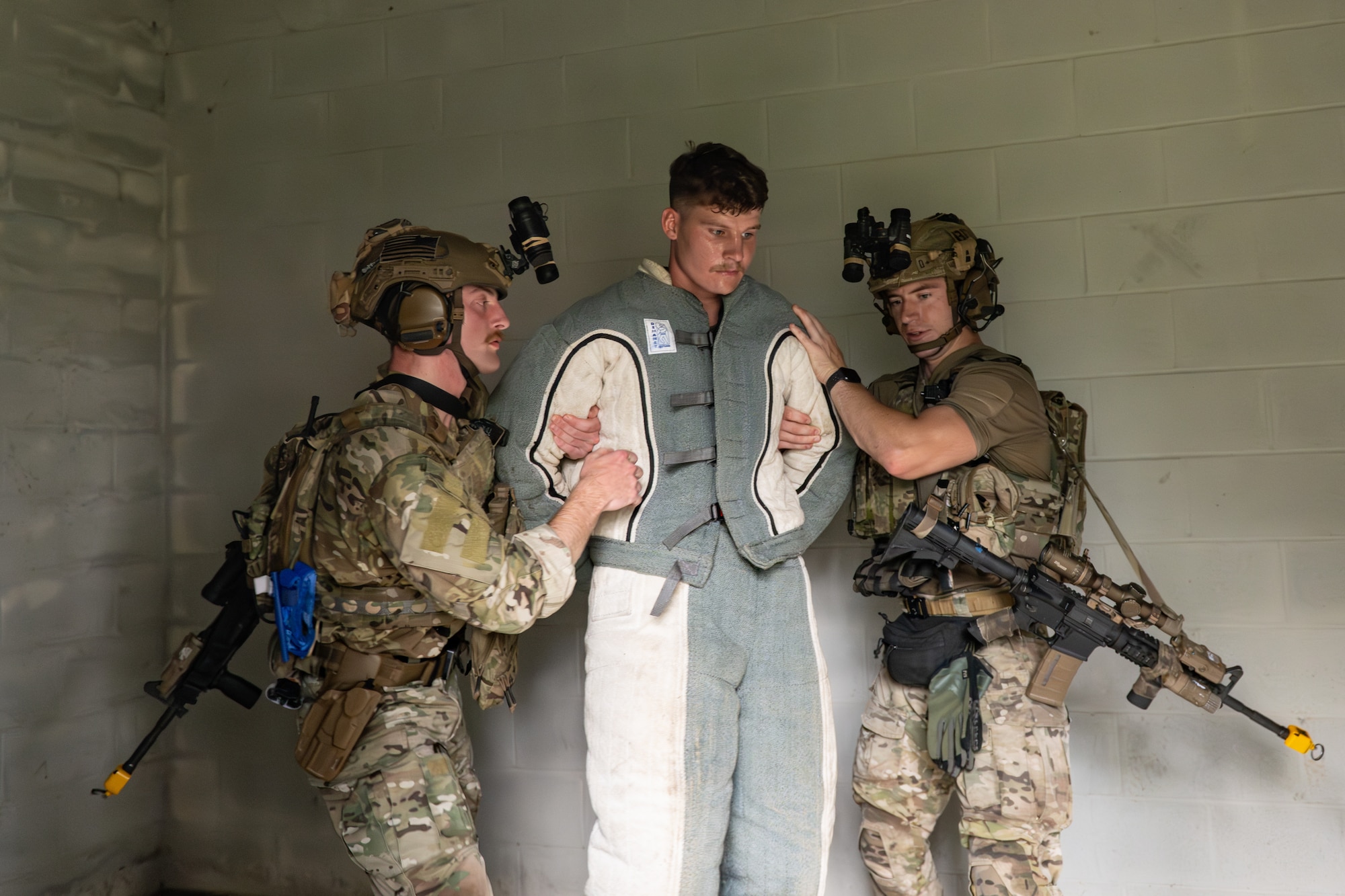 The 820th & 105th BDG conduct advanced military working dog and tactical training at Moody AFB.