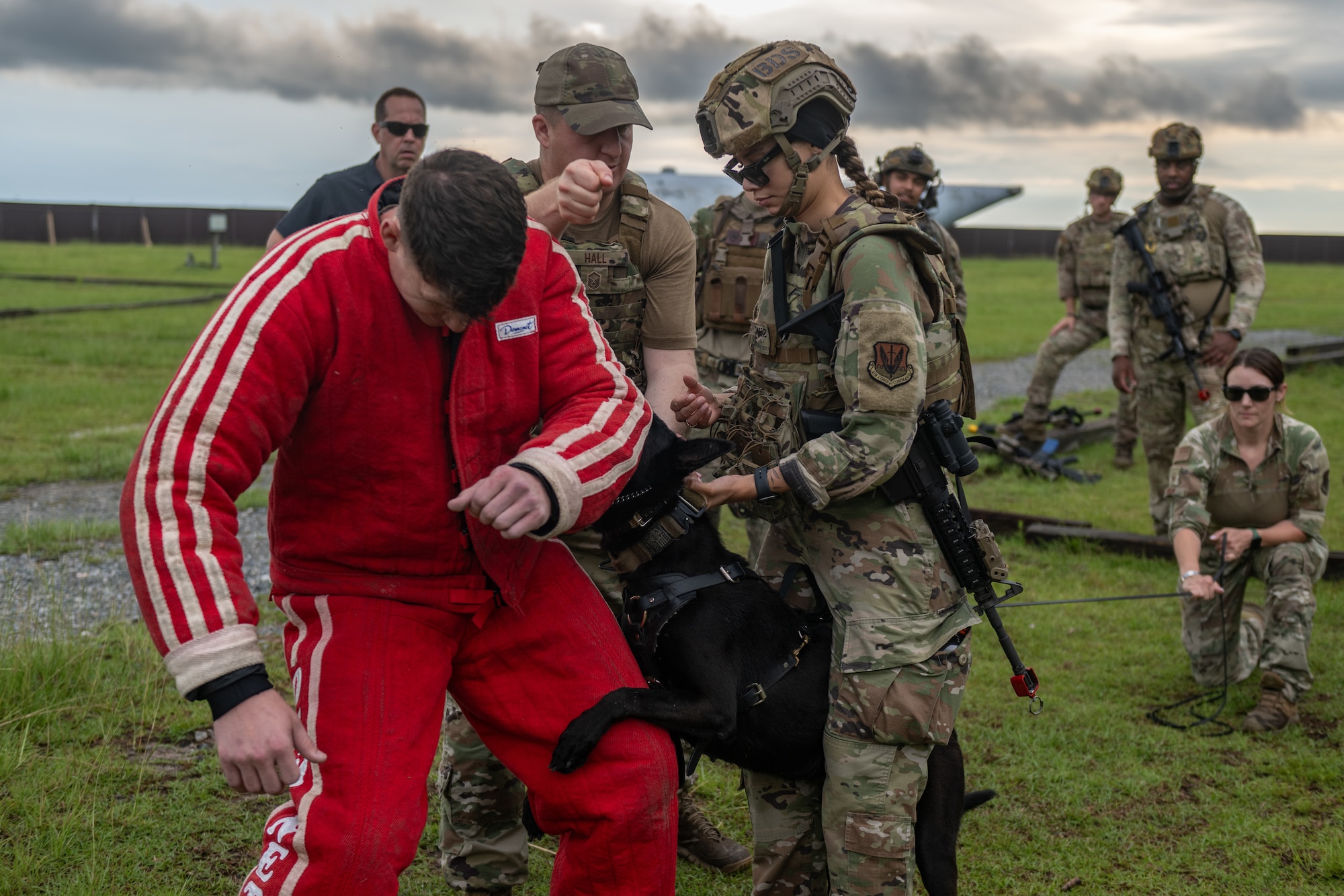 The 820th & 105th BDG conduct advanced military working dog and tactical training at Moody AFB.