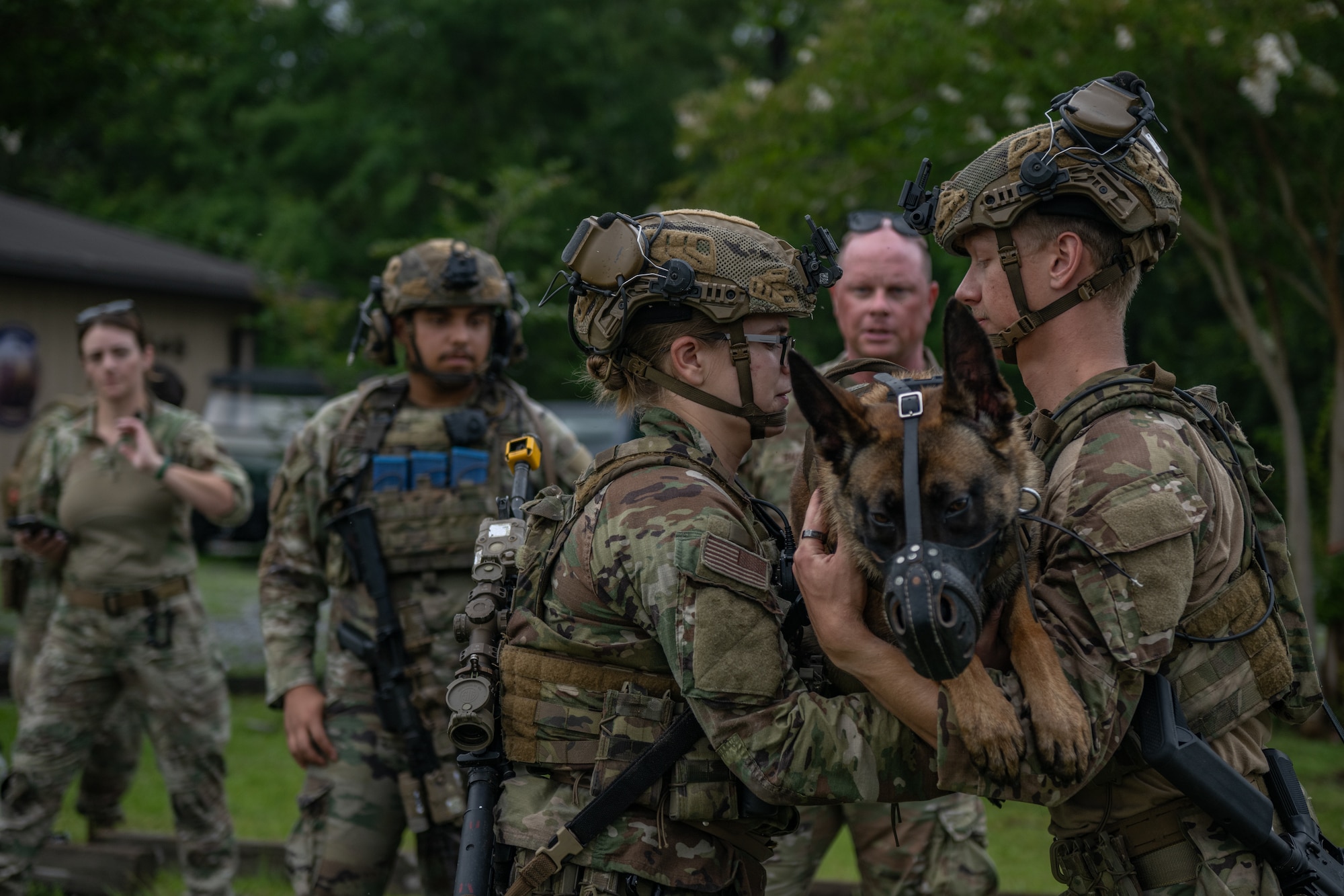 The 820th & 105th BDG conduct advanced military working dog and tactical training at Moody AFB.