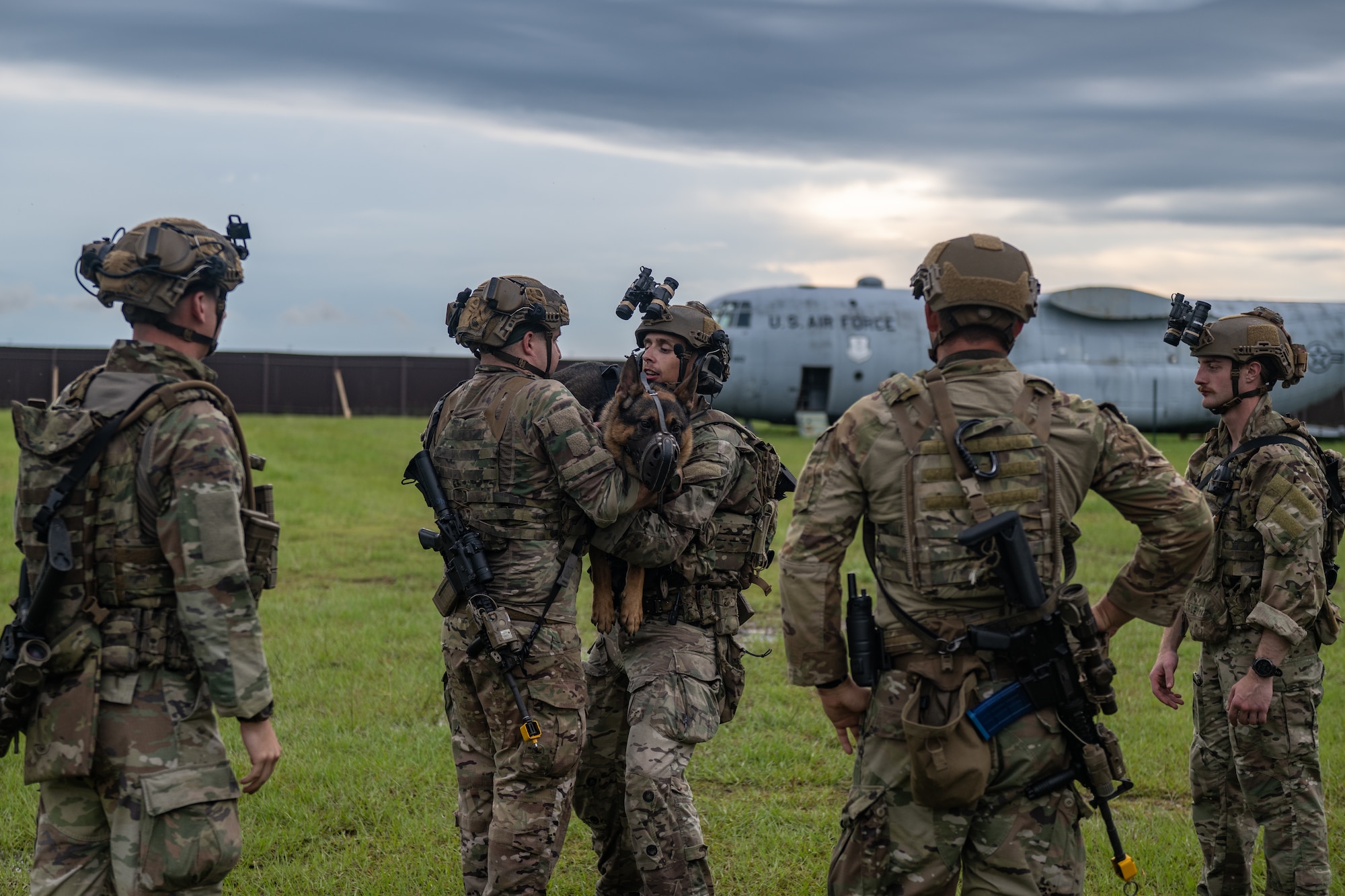 The 820th & 105th BDG conduct advanced military working dog and tactical training at Moody AFB.