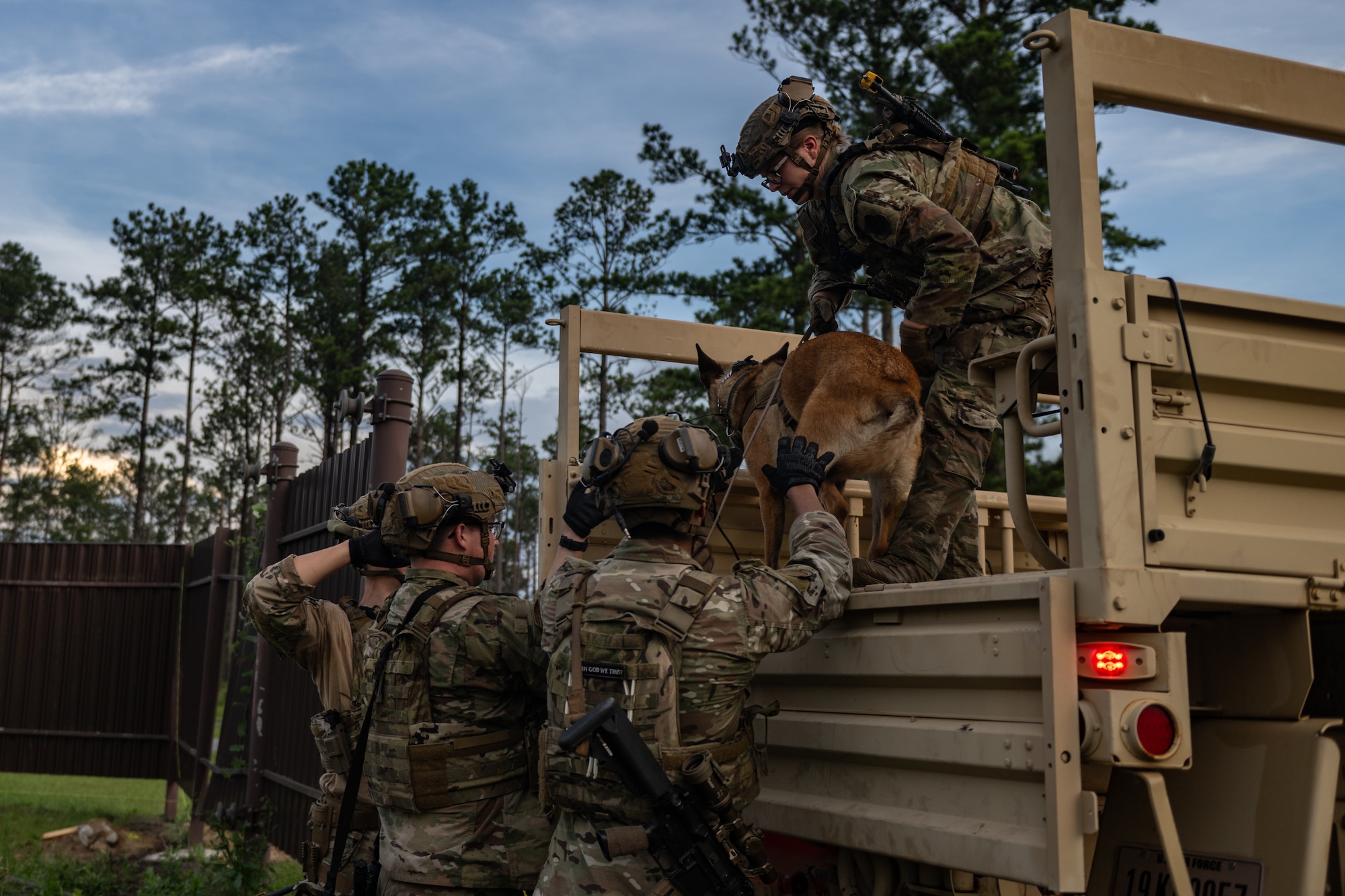 The 820th & 105th BDG conduct advanced military working dog and tactical training at Moody AFB.