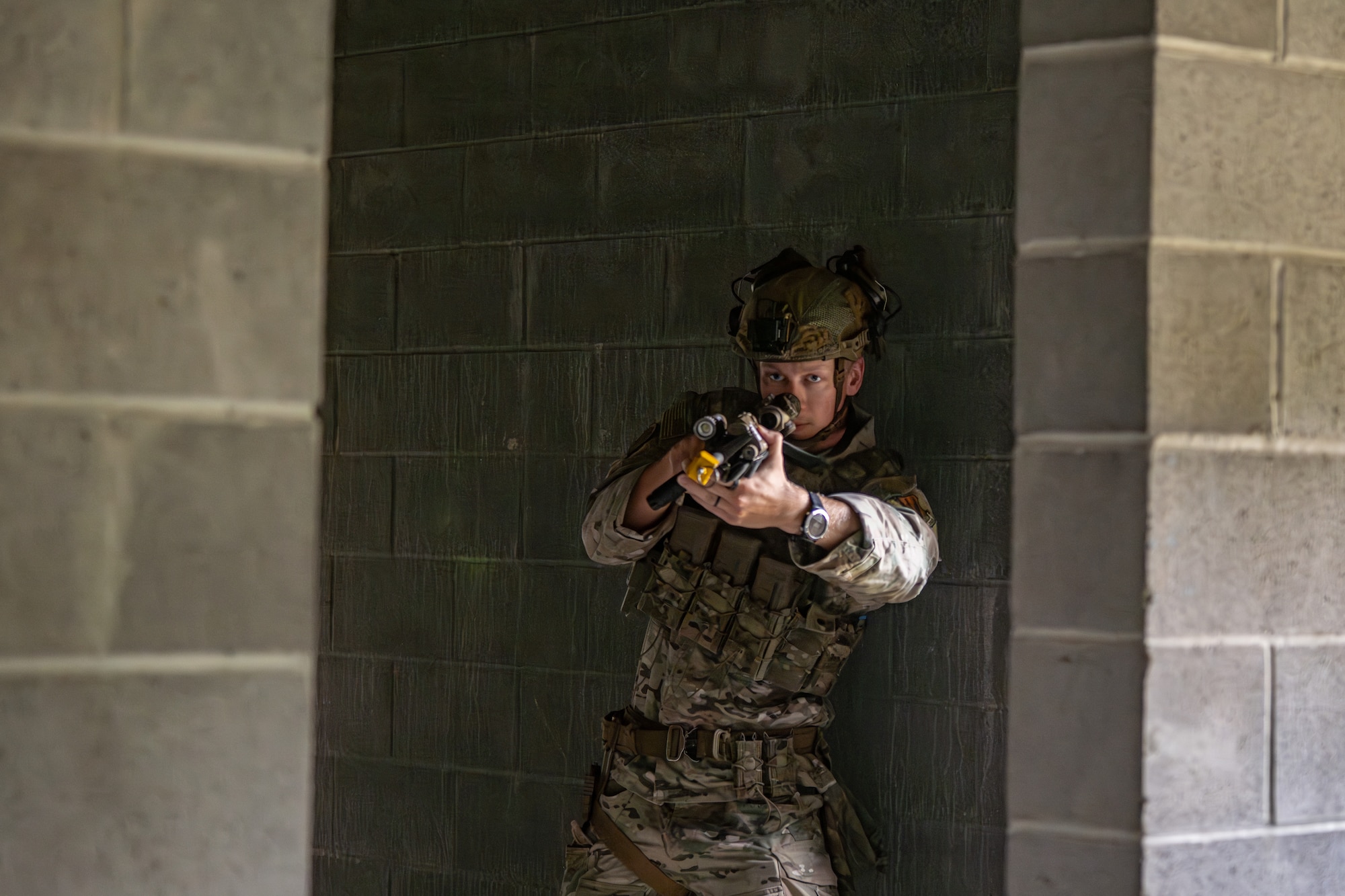 The 820th & 105th BDG conduct advanced military working dog and tactical training at Moody AFB.