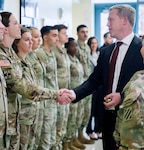 FORT STEWART, Ga.  — The Secretary of the Army recognized Winn Army Community Hospital staff members Thursday, Aug. 7, during a ceremony at the hospital.

The Honorable Dan Driscoll presented coins to several Winn Soldiers and civilians for their role in providing emergency medical care to five injured Soldiers after a shooting incident on the installation Wednesday, Aug. 6.