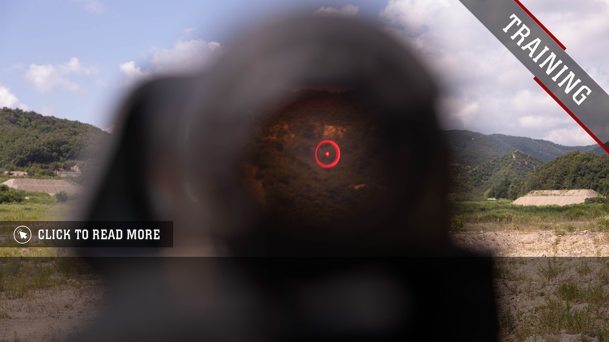 U.S. Marines with 2nd Battalion, 23rd Marines, forward deployed with 4th Marine Regiment, 3rd Marine Division as part of the Unit Deployment Program, look through the optic of an M240B machine gun during the Korean Marine Exercise Program 25.2 in Suseong-ri, South Korea, July 30, 2025. KMEP is conducted regularly between the ROK and U.S. Marine Corps to increase their combined capabilities through realistic training geared towards deterrence and maintaining peace in the Indo-Pacific. (U.S. Marine Corps photo by Cpl. Kanoa Thomas)