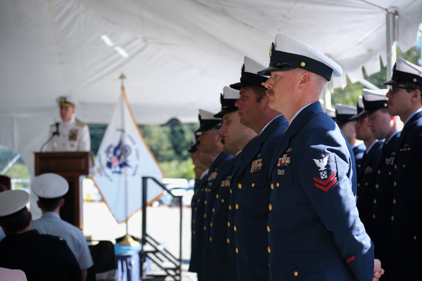 The Coast Guard commissioned its newest cutter, Coast Guard Cutter Earl Cunningham (WPC 1159), for official entry into its service fleet during a ceremony held in Kodiak, Alaska, Aug. 11, 2025. The ceremony was presided over by Adm. Kevin Lunday, acting commandant of the Coast Guard, and members of the Cunningham family were also in attendance, including the cutter’s sponsor, Penney Helmer, who is also the granddaughter of Earl Cunningham. (U.S. Coast Guard photo by PA3 Carmen Caver)
