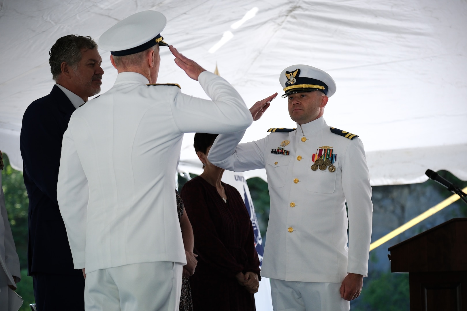The Coast Guard commissioned its newest cutter, Coast Guard Cutter Earl Cunningham (WPC 1159), for official entry into its service fleet during a ceremony held in Kodiak, Alaska, Aug. 11, 2025. The ceremony was presided over by Adm. Kevin Lunday, acting commandant of the Coast Guard, and members of the Cunningham family were also in attendance, including the cutter’s sponsor, Penney Helmer, who is also the granddaughter of Earl Cunningham. (U.S. Coast Guard photo by PA3 Carmen Caver)