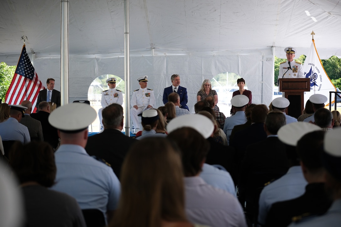 The Coast Guard commissioned its newest cutter, Coast Guard Cutter Earl Cunningham (WPC 1159), for official entry into its service fleet during a ceremony held in Kodiak, Alaska, Aug. 11, 2025. The ceremony was presided over by Adm. Kevin Lunday, acting commandant of the Coast Guard, and members of the Cunningham family were also in attendance, including the cutter’s sponsor, Penney Helmer, who is also the granddaughter of Earl Cunningham. (U.S. Coast Guard photo by PA3 Carmen Caver)