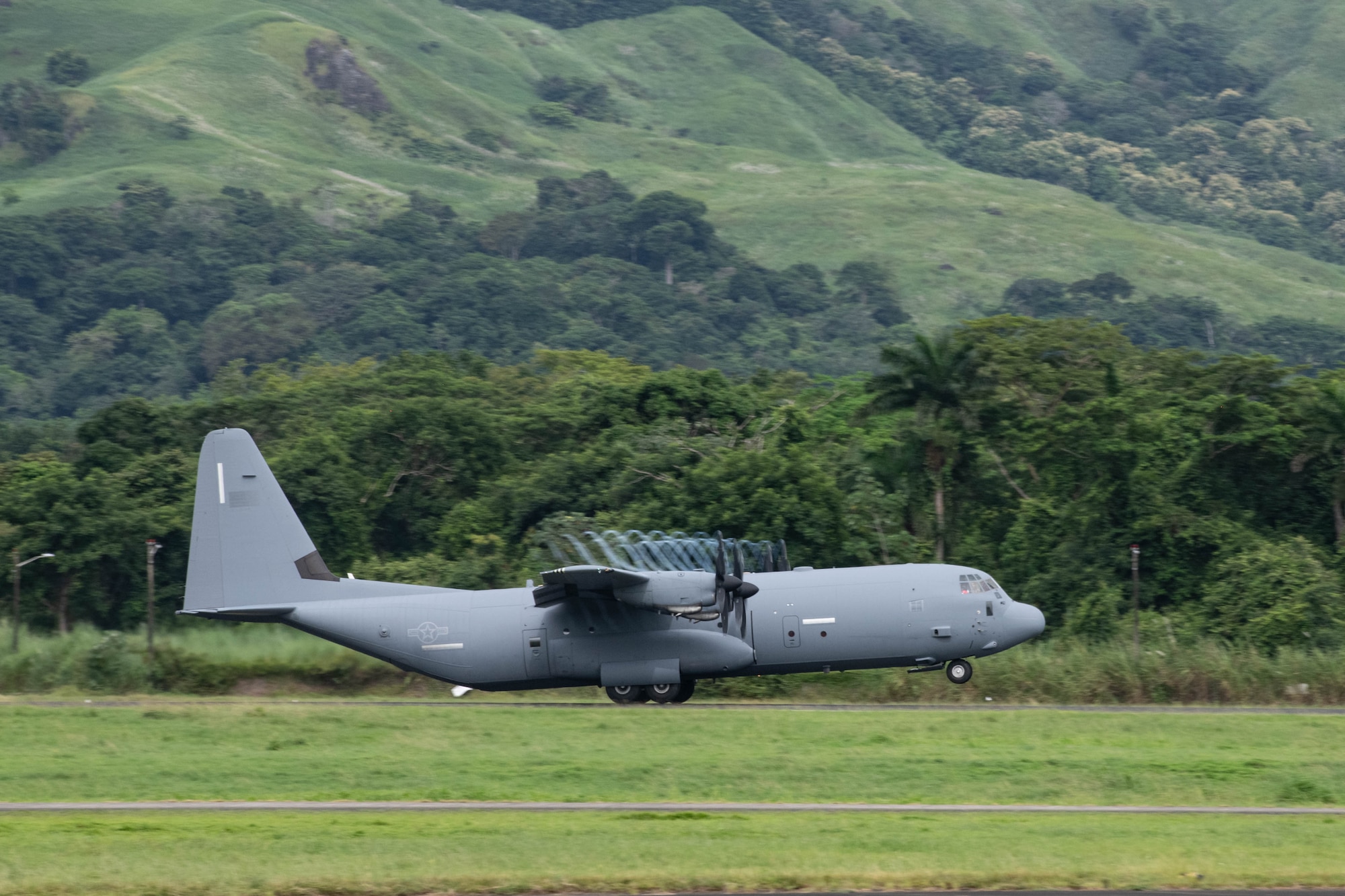 A C-130 delivers cargo