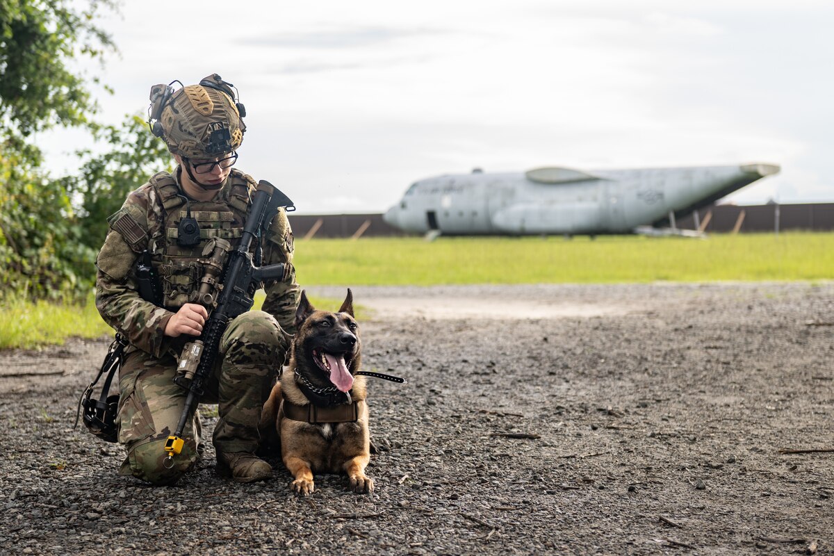 The 820th & 105th BDG conduct advanced military working dog and tactical training at Moody AFB.