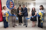 A ribbon is cut to signify the opening of STARBASE Blackstone