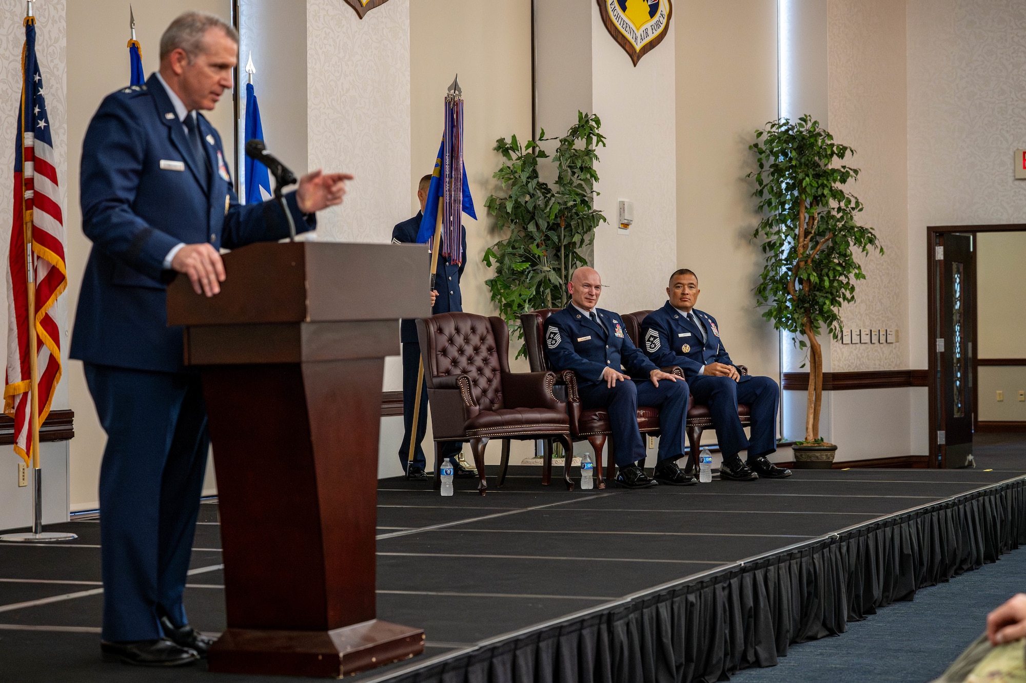 The 18th AF, a component of Air Mobility Command, is responsible for the command's worldwide air mobility operations, providing rapid global mobility and agile combat support for America's armed forces. The senior enlisted leader plays a crucial role in advising the commander on matters affecting health, morale, welfare, and professional development of the enlisted force.