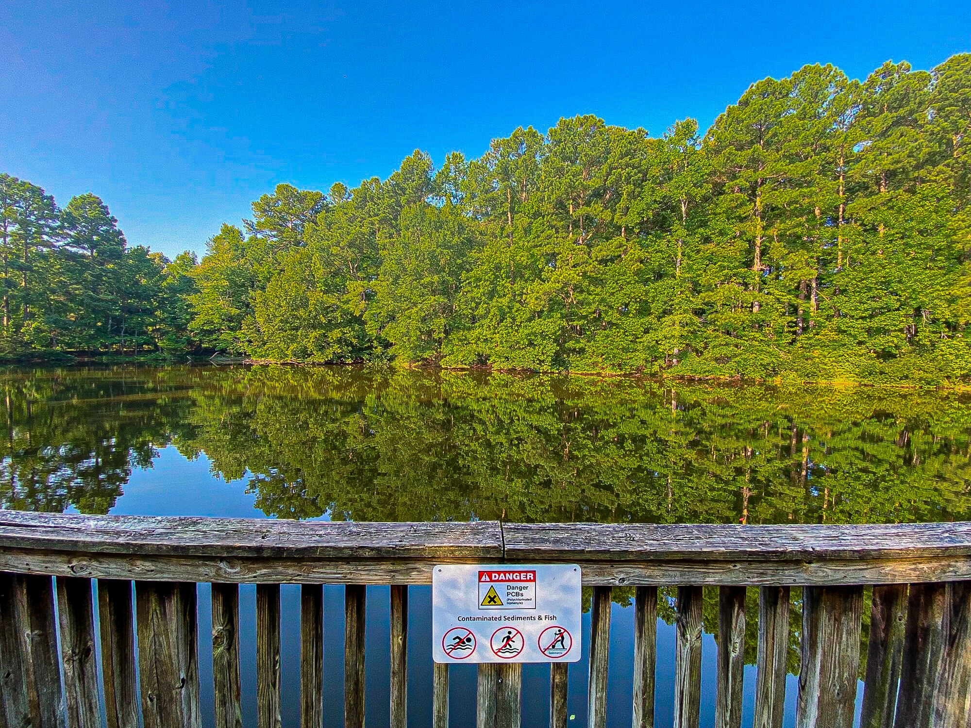 View of a lake from a pier