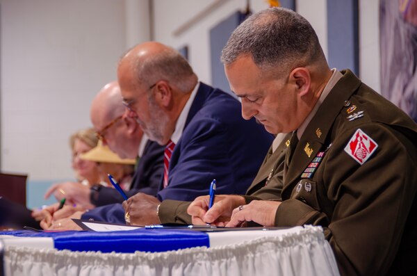 Army colonel looking at document