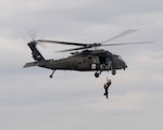 Montana Army National Guard aircrew from the 1-189th General Support Aviation Battalion conduct water rescue training.