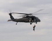 Montana Army National Guard aircrew from the 1-189th General Support Aviation Battalion conduct water rescue training.