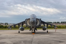 U.S. Marines with Marine Attack Squadron 223 prepare AV-8B Harriers for ordnance training