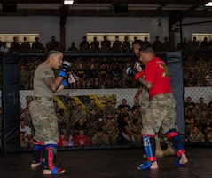 Fort Riley hosted the Victory Week Combatives Tournament at King Field House Gym on June 28, 2025, bringing together Soldiers from the 1st Infantry Division to showcase their grit, skill, and warrior spirit. The event was part of Victory Week celebrations, highlighting readiness, resilience, and the fighting spirit of the Big Red One. (U.S. Army photos by Spc. Autumn Johnson)