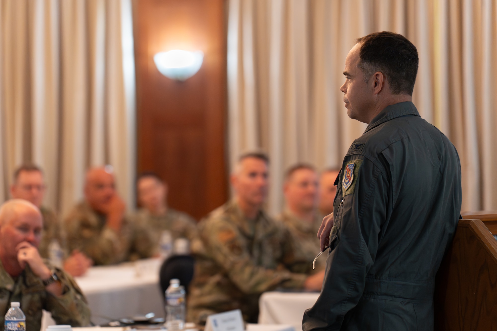 Eskam discussed the evolving demands of Air National Guard leadership and the importance of building trust, gaining team buy-in, and projecting calm, confident resolve in high-consequence missions.