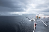 The Mercy-class hospital ship USNS Comfort (T-AH 20) departs from Port of Spain, Trinidad after the final mission stop of Continuing Promise 2025, Aug. 11, 2025. Continuing Promise 2025 is the 16th iteration of the U.S. 4th Fleet/U.S. Naval Forces Southern Command-led mission since 2007, which aims to foster goodwill, strengthen existing partnerships with partner nations, and form new partnerships between host nations, non-federal entities, and international organizations.