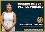 The Naval Medical Forces Development Command is always mission driven and most importantly people powered! Christine Galliano is an instructional systems specialist at the command and sure the U.S. Navy’s medical professionals have the best training and education possible. Photo taken and graphic created at Joint Base San Antonio-Fort Sam Houston, Aug. 12, 2025 (U.S. Navy graphic by Malcolm McClendon).