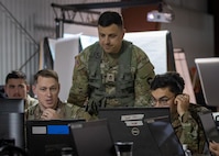 The 36th Infantry Division conducts simulated battlefield operations and logistics during Warfighter 25-5, July 30-Aug. 10, 2025, at the training facilities on the Indiana National Guard's Camp Atterbury.