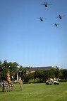 2-224th Aviation conducting a fly over with Black hawks