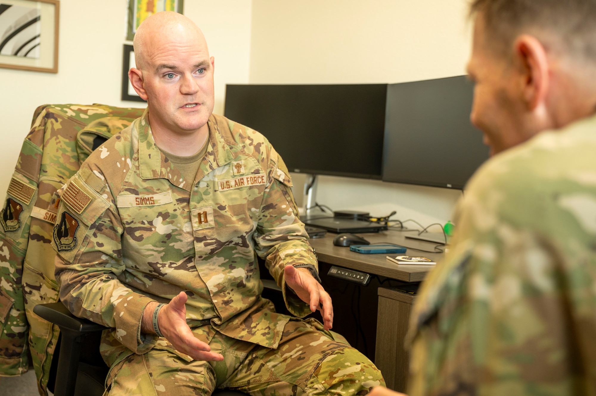 Capt. Conner J. Simms, 412th Test Wing chaplain, shares lessons learned from his work as a counselor in various medical settings before, during, and after the COVID-19 pandemic. Simms has worked in pediatric intensive care, emergency and palliative care, and post-operative recovery.
