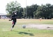 Senior Airman Ebenezer Owusu Arthur, 59th Medical Wing, takes a penalty kick during a photo shoot recognizing his achievements at a military-only soccer tournament in Utah.