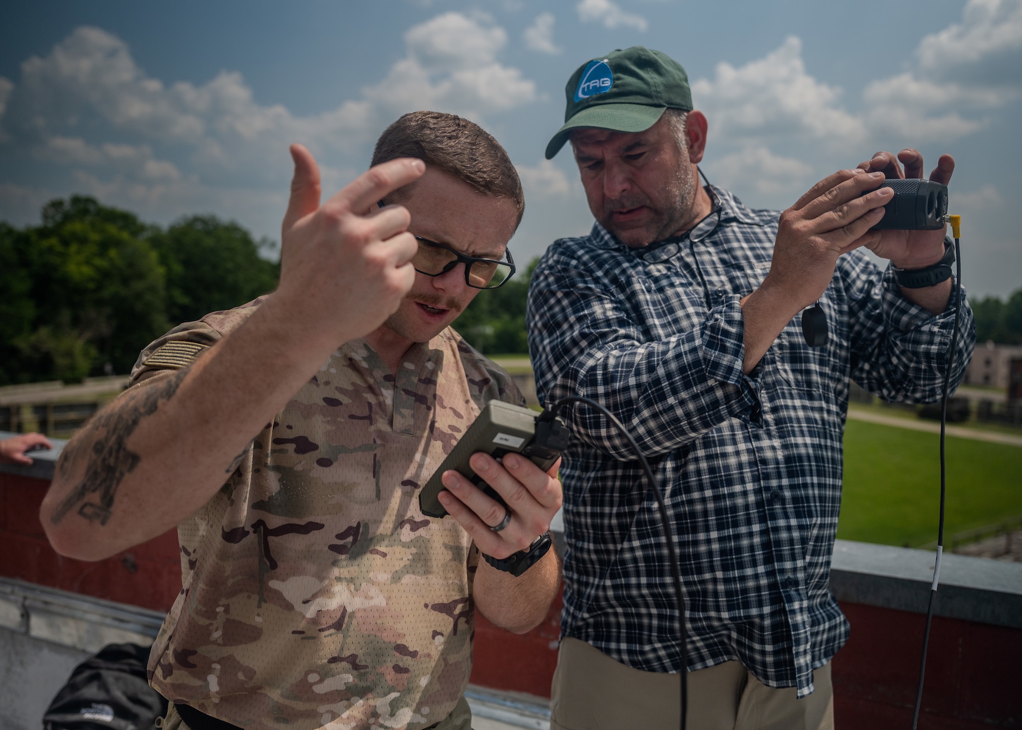 From June 3-6, 2025, U.S. Space Force (USSF), Space Systems Command’s (SSC) Positioning, Navigation, and Timing Systems Delta (PNT SYD), under SSC’s Military Communications and Positioning, Navigation, and Timing Program Executive Office, hosted a Military GPS User Equipment (MGUE) Objective C Demonstration 2 (Demo C2) at Fort Knox, Kentucky, in partnership with Technology Advancement Group (TAG). The three-day event put the newest Joint Modernized Handheld (JMHH) multi-mission tool in the hands of joint and international warfighters during mounted and dismounted day and night operations. The objective of the MGUE Demo C2 was to collect testing data and real-time user feedback from warfighters in simulated combat environments. SSC’s PNT SYD designs, develops, and delivers resilient, interoperable, secure, and cutting-edge PNT capabilities with speed, accuracy, and precision to increase Warfighter readiness and ensure space superiority. (U.S. Air Force photo by Tech. Sgt. Kaleb Mayfield)