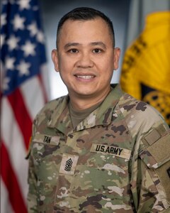 Sgt. Maj. Rodani O. Tank, 45th Finance Center senior enlisted advisor, poses for a photo at the Maj. Gen. Emmett J. Bean Federal Center in Indianapolis June 23, 2025. The 45th FC serves as the sole Army Financial Management Center assigned to the U.S. Army Financial Management Command as the command’s operational arm and early deployer to conduct theater preparation operations. (U.S. Army photo by Mark R. W. Orders-Woempner)