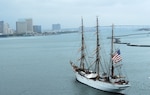 SAN DIEGO -- May 23, 2008 -- The Coast Guard Cutter Eagle, America's Tallship and cadet training platform, sails into San Diego Bay. U.S. Coast Guard photo by Petty Officer 1st Class Anastasia M. Devlin. VIRIN 080523-G-3827D-023