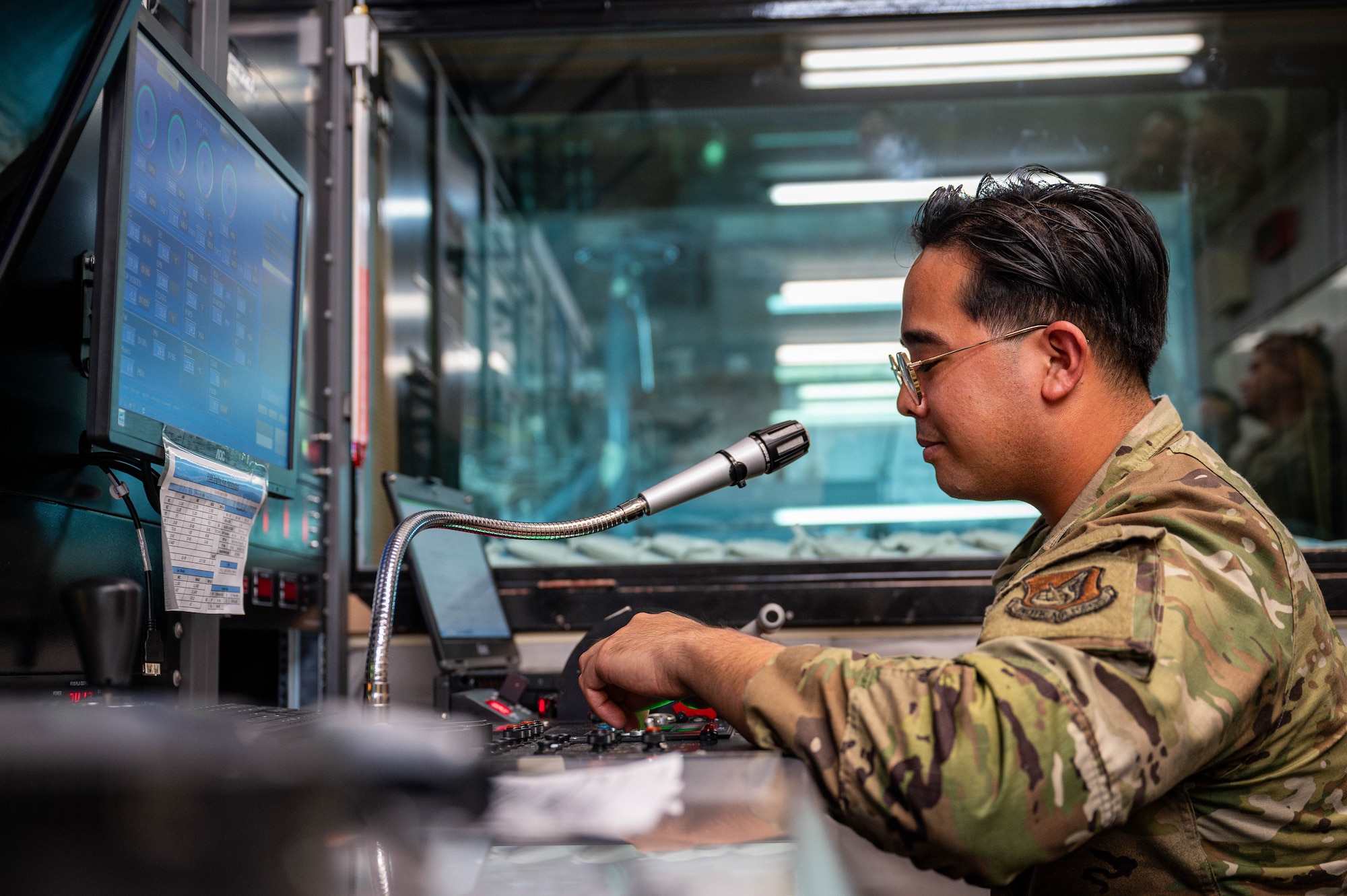 service member operates computer