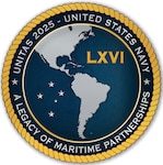 Depicted is the U.S. Navy’s UNITAS 2025 logo.  This year’s UNITAS, set for September, is the longest-running, multinational maritime exercise in the world. UNITAS 2025 will combine the efforts of Allies and Partners from across the globe and serve as the warfighting introduction to Navy 250 – the U.S. Navy’s year-long birthday celebration. U.S. Naval Forces Southern Command/U.S. 4th Fleet is the maritime component of U.S. Southern Command and the trusted maritime partner for Caribbean, Central and South America maritime forces leading to improved unity, security, and stability.