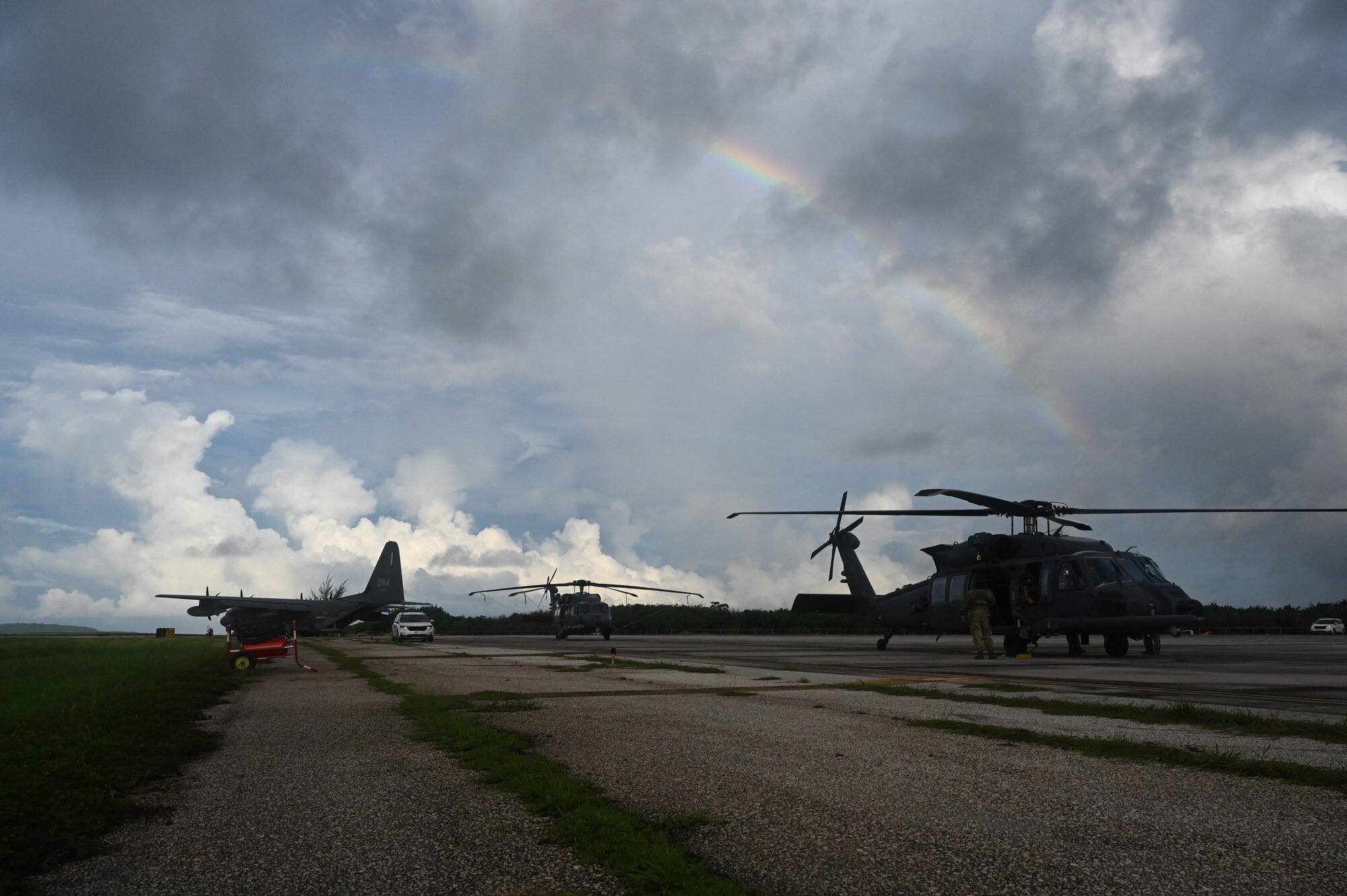 U.S. Air Force aircraft sit on the flight line ahead of a community day event during exercise Resolute Force Pacific in Saipan, Northern Mariana Islands, July 21, 2025. REFORPAC is a comprehensive test of the U.S. Air Force’s ability to quickly and effectively command and control air assets during any contingency. (U.S. Air Force photo by 2nd Lt. Grace Brandt)