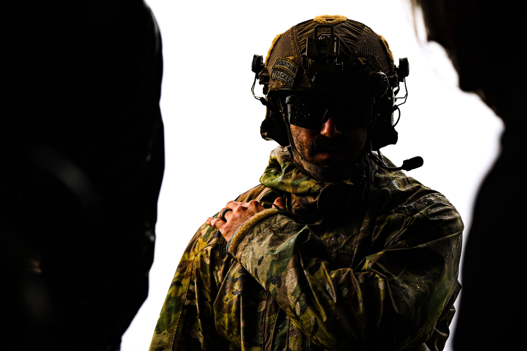 A U.S. Air Force Airman from the 11th Combat Air Base Squadron awaits an HH-60W Jolly Green II helicopter pickup during exercise Resolute Force Pacific in Tinian, Northern Mariana Islands, July 23, 2025. REFORPAC is the Air Force’s largest contingency response exercise ever conducted in the Pacific. (U.S. Air Force photo by Senior Airman Andrew Garavito)