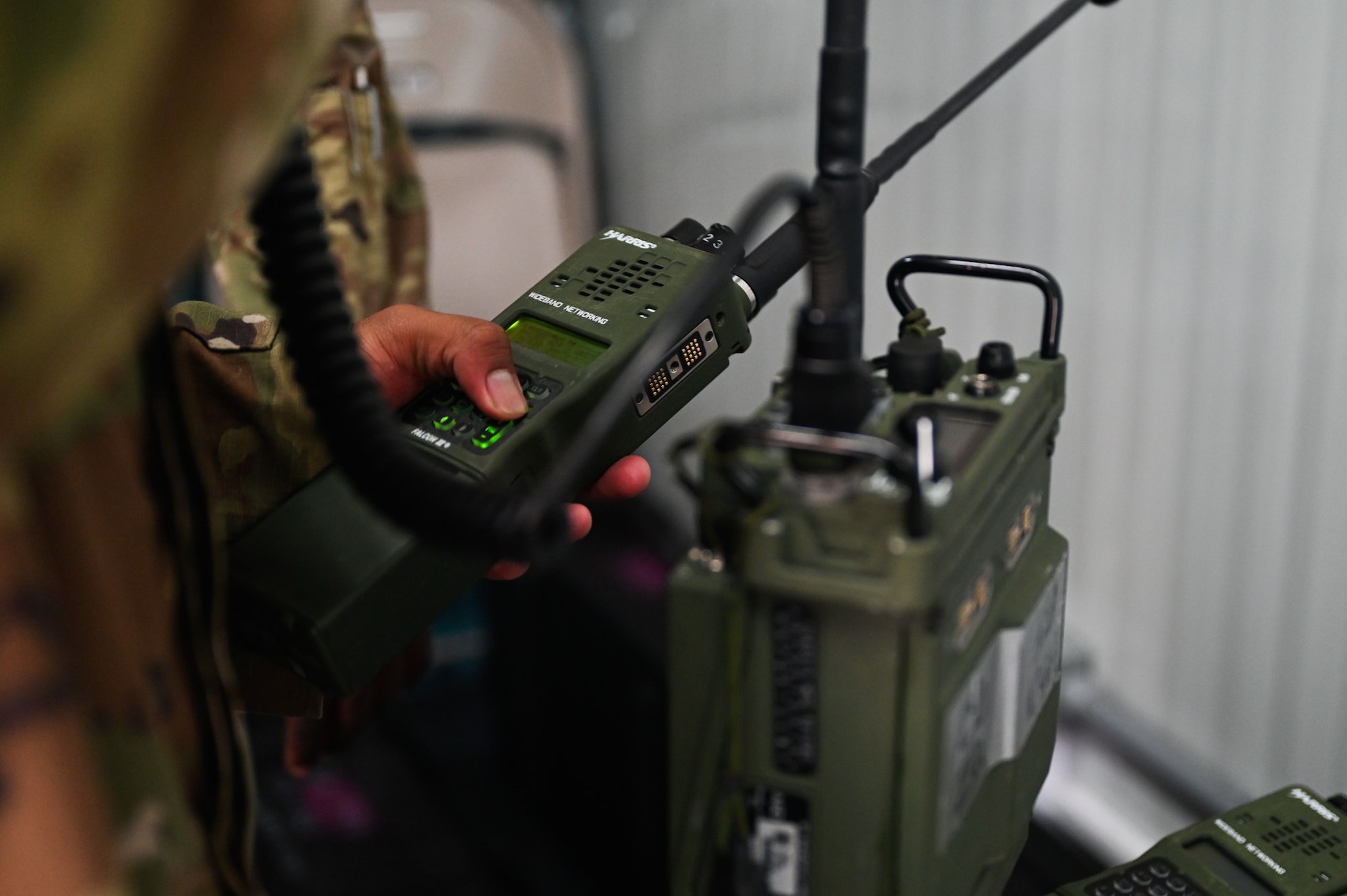 U.S. Air Force Airmen from the 11th Combat Air Base Squadron run diagnostic tests to
establish radio communications in Saipan, Northern Mariana Islands, July 16, 2025,
during exercise Resolute Force Pacific. REFORPAC demonstrates the U.S. Air Force’s
rapid ability to disperse service members and associated equipment across the region to defend the United States, its ally and partner nations, and their interests in the Pacific. (U.S. Air Force photo by Senior Airman Andrew Garavito)