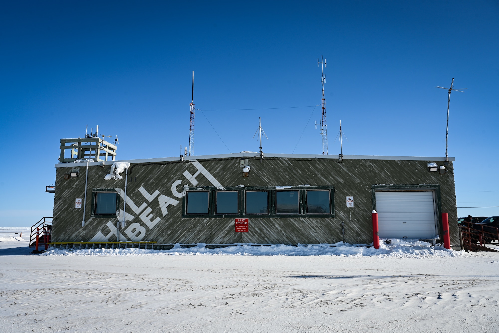 The Hall Beach airport facilitates aircraft landings at North Warning System Site FOX-M.