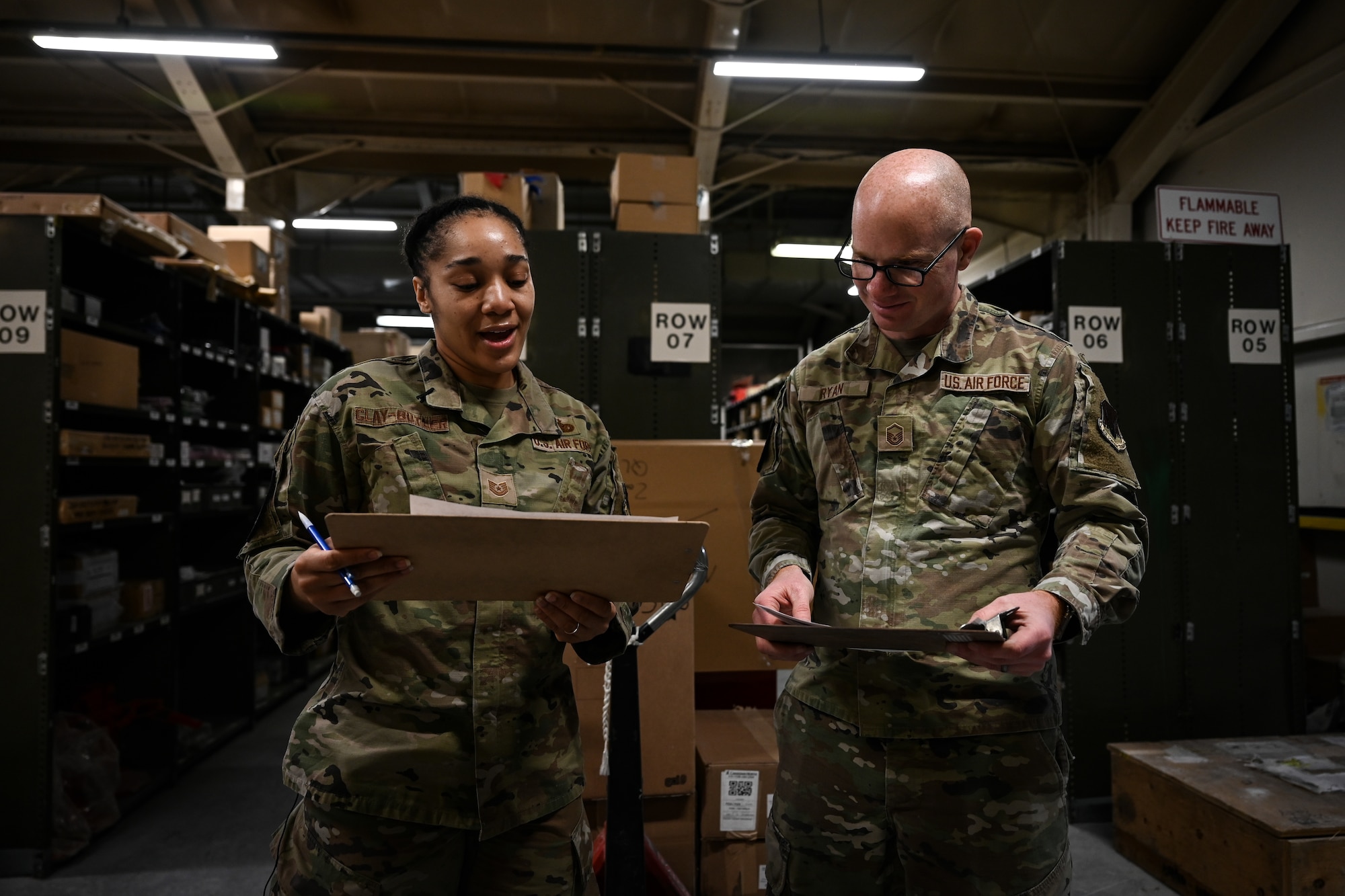 Airmen discuss inventory at North Warning System Site.