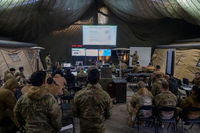 A Chilean Army Major presents a brief for a Subject Matter Expert Exchange during SOUTHERN STAR ‘25 in Rancagua, Chile, May 28, 2025.