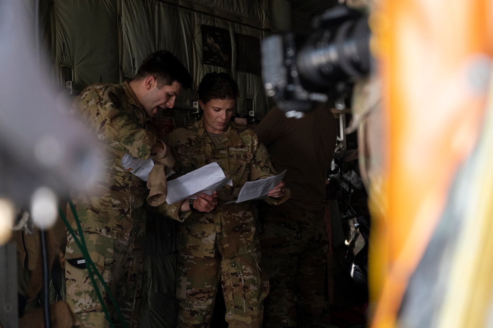 Members of the Wyoming Air National Guard’s 187th Aeromedical Evacuation Squadron participate in a joint exercise at the Wyoming Air National Guard base in Cheyenne, Wyo., Aug. 1, 2025.